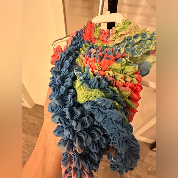 Color print Pineapple three-dimensional folds designer brand top - Picture 5 of 13